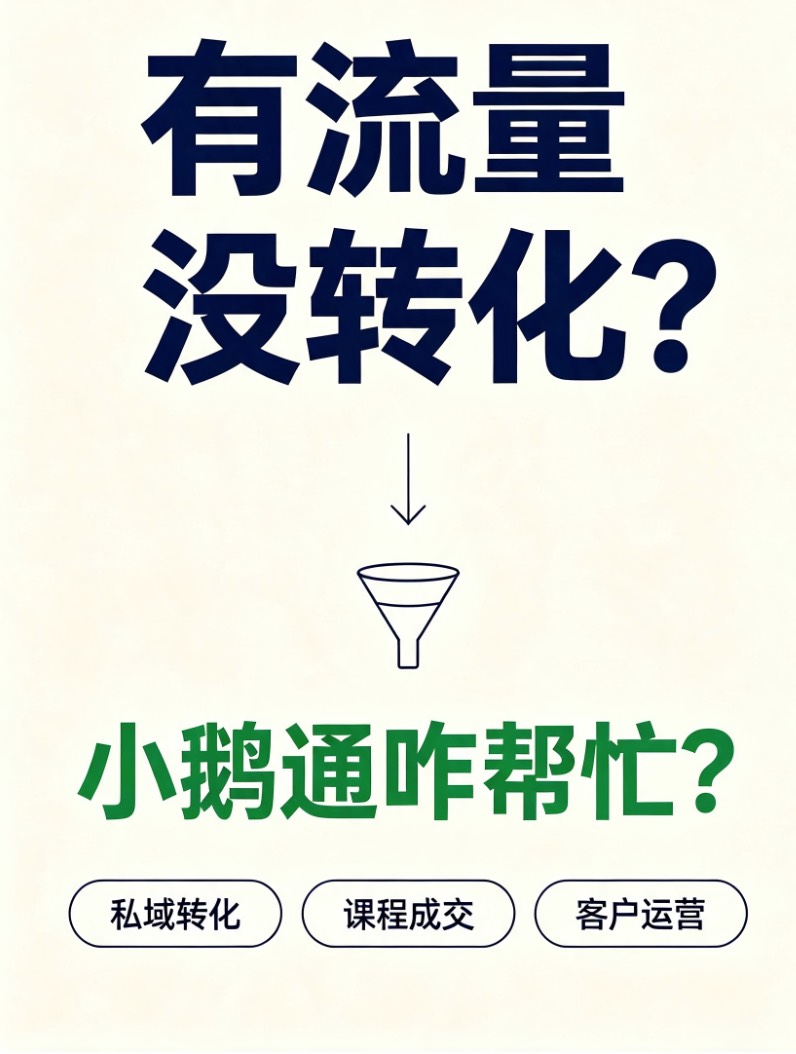 有流量没转化？小鹅通咋帮忙？