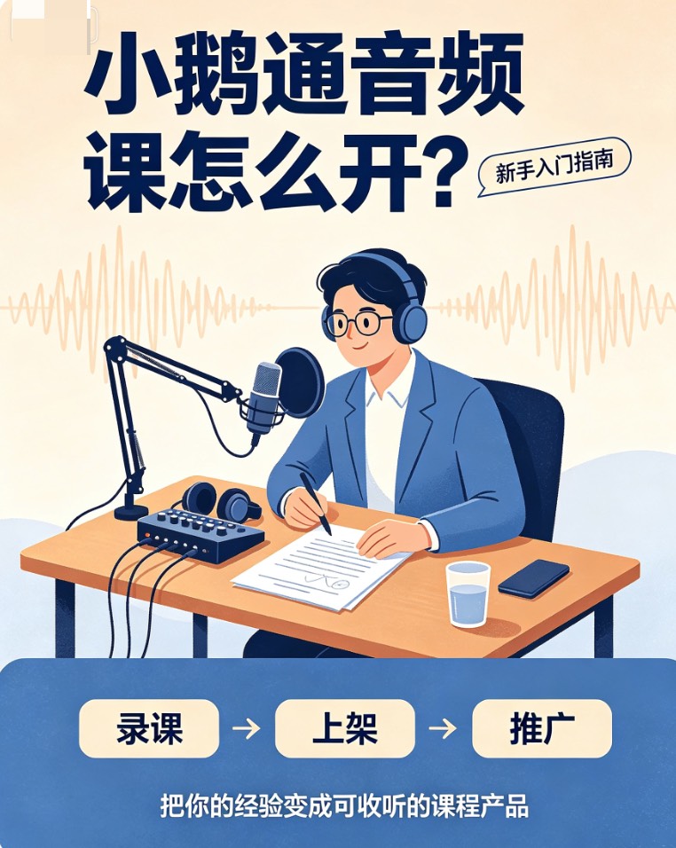 录好的音频怎么变成一套完整的课？小鹅通来帮忙